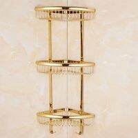 ❁™◐ Vidric Luxury Gold/Chrome/Vintage bathroom brass shelves shampoo holder corner bath basket Bathroom Accessories bath hardware