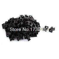 5mm Width Black Plastic Base Saddle Type Wire Holder Cable Tie Mount 100 Pcs