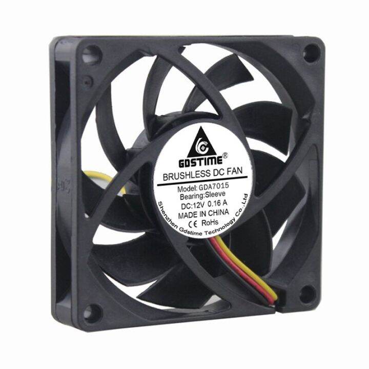 100-pieces-lot-gdstime-70mm-70-x-70-x-15mm-7015s-7cm-12v-3pin-brushless-cooling-cooler-dc-axial-fan-cooling-fans