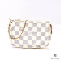 LOUIS VUITTON POCHETTE MINI WHITE DAMIER AZUR CANVAS GHW