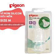 Núm vú cổ hẹp silicone siêu mềm Pigeon M 2 cái vỉ - 2021