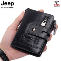 ZZOOI New RFID Men Wallet Blocking Protection Anti-Theft Scan Male Leather Biflod Short Wallet Zipper Coin Case Pouch Casual Money Bag