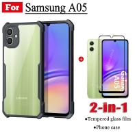 Samsung แบบ2 In 1 A05เคสโทรศัพท์กันกระแทก05 A0 5และปกป้องหน้าจอกระจกเทมเปอร์