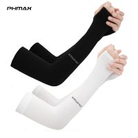 PHMAX Unisex Cycling Arm Warmer Men Outdoor Sports Ice Silk Finger Sleeves UV Protection Running Fishing Hiking Hand Covers Sleeves