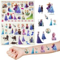 ◈◑✱ Disney Frozen Elsa Anna Tattoo Stickers Girls Birthday Party Decorations Snow Queen Cartoon Stickers Baby Shower Party Supplies