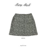 Weftloom Rose Skirt กระโปรงทรงเอผ้าพิมพ์ลาย สีเทาขาว zebra