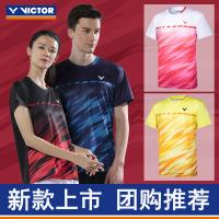 เสื้อยืดแขนสั้น Victor VICTOR ชุดแบดมินตันชัยชนะ T10008ฝึกซ้อมการแข่งขันกีฬาฤดูร้อนสำหรับทั้งหญิงและชาย