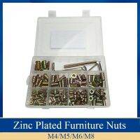 145Pcs/set M4/M5/M6/M8 Zinc Alloy Thread For Wood Insert Nut With Wrench Hex Drive Head Furniture Nuts Assortment Kit