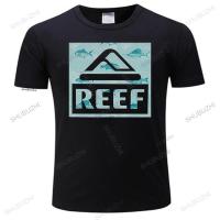 ราคาถูกReef Men โลโก้เสื้อยืดแขนสั้น Tee เสื้อตลกพิมพ์ Top Tee หลวมผู้ชายสีดำเสื้อ Homme tees Homme คุณภาพสูงS-5XL