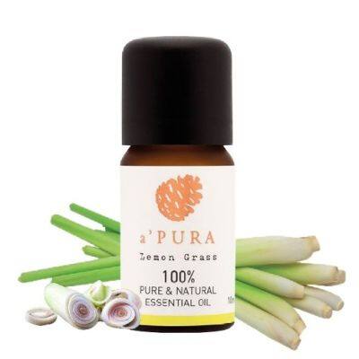 aPURA  กลิ่นตะไคร้  น้ำมันหอมระเหยแท้ 100% Lemongrass 100% Essential Oil  (10ml) Organic Pavilion