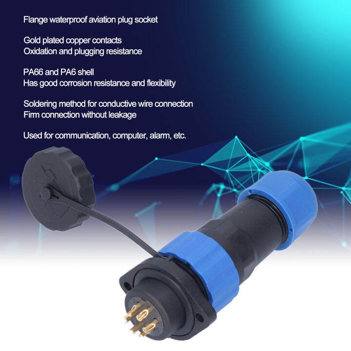 Waterproof Plug Socket Good Conductivity Aviation Power Connector