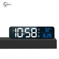 AKABELL Wireless 10.4 inch Alarm Clock Rechargeable Large LED Wall Digital Clocks 40 Ringtones Sound-Activated Date Temp Display