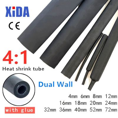1Meter 4:1 Heat Shrink Tube With Glue Adhesive Lined Dual Wall Tubing Sleeve Wrap Wire Cable Kit 4 6 8 12 16 20 24 32 36 52 72 Electrical Circuitry Pa