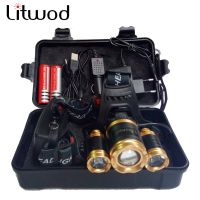 ❈ Zoomable 13000LM LED T6 Headlamp Head Lamp Portable Light Flashlight Torch Lanterna Fishing 18650 Battery Charger Packing Box