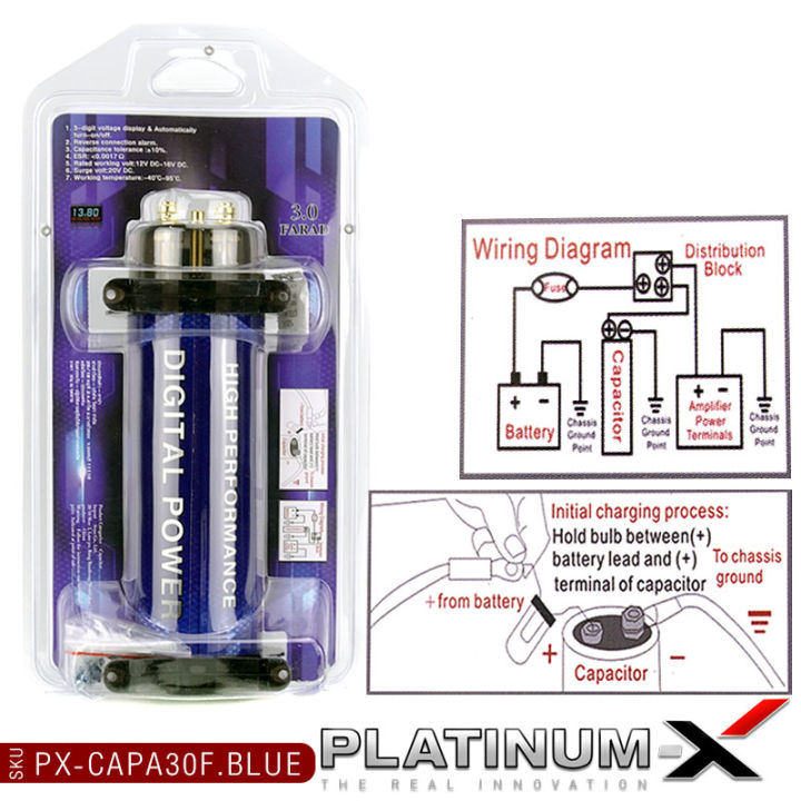 platinum-x-คาปาซิเตอร์-3-0-farad-ตัวสำรองไฟ-หน้าจอดิจิตอล-จ่ายไฟนิ่ง-capacitor-แข็งแรงทนทาน-คาปารถยนต์-สำรองไฟ-คาปา-คาปารถ-อุปกรณ์รถยนต์