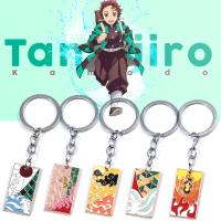 Anime Demon Slayer Kimetsu No Yaiba Tanjirou Keychain Kamado Nezuko Rengoku Kyoujurou Agatsuma Zenitsu Metal Keyring Jewelry