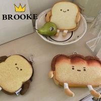 Cute Cartoon Toast Coin Purse Ins Key Case Mini Portable Plush Small Bag Storage Bag Kid Wallet Girls Plush Doll Plush Toys