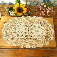 Luxury Handmade ดอกไม้ผ้าฝ้ายถักโครเชต์ตารางเสื่อ pad ผ้าถ้วย doily กาแฟ coaster คริสต์มาส placemat งานแต่งงานห้องครัว-mu xuan trade