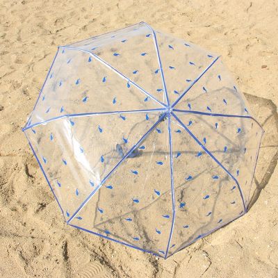 【CC】 2023 Transparent Umbrella Folding Fully Anti Wind Outdoor Fashion Beach