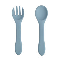 Baby Spoon Fork Food Grade Silicone BPA-Free Material Feeding Dishes Dishwasher Safe Feeding Set Easy To Rinse Tableware