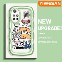 YIWESAN เคสสำหรับ Xiaomi MI POCO M4 Pro 5G Redmi Note 11 5G Note 11S Note 10T 5G เคสลายการ์ตูนน่ารักสำหรับลูกสุนัขแฟชั่นดีไซน์ใหม่เคสโทรศัพท์แบบใสขอบครีมคลื่นเคสป้องกันซิลิโคนที่สร้างสรรค์เคสโปร่งใสกันกระแทกเลนส์กล้องถ่ายรูป