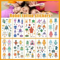 10 Childrens Tattoo Stickers Robot Little Boy Face Arm Temporary Cartoon Disposable Stickers Stickers