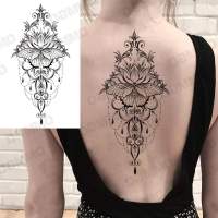 Sticker Tatoos Painting Art Body Tattoo Fake Lotus Moon Adult Women For Tattoos Temporary Back Sexy Pendant Butterfly Realistic