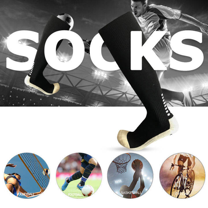 2pcs-football-socks-knee-high-non-slip-soccer-basketball-hockey-sports-grip-socks-thickened-rubber-pad-anti-slip-soccer-socks