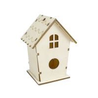 Natural Wooden Bird House Nest Creative DIY Handmade Crafts Decorative Simulated Box for Bluebird Finch Wren