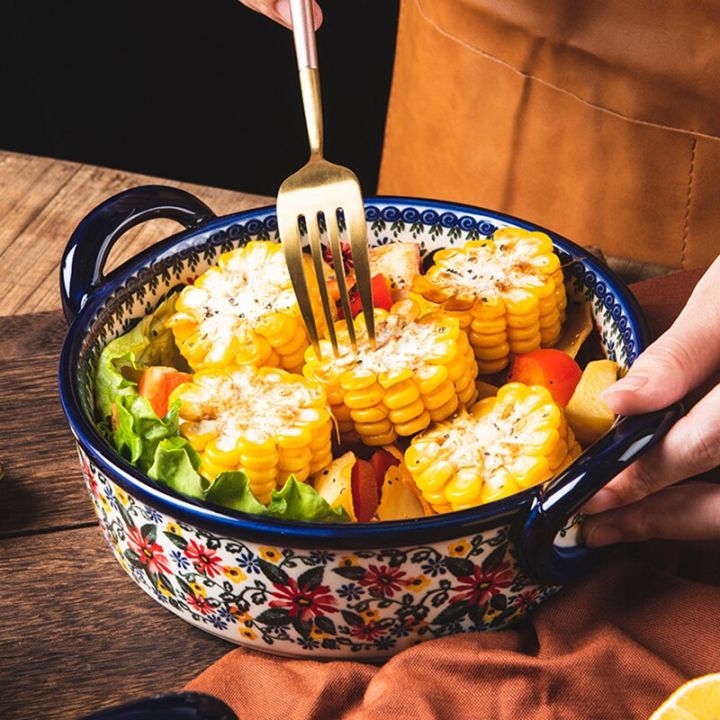 ชามน้ำซุปก๋วยเตี๋ยวเซรามิกอุปกรณ์รับประทานอาหารจานสลัดผลไม้จานทาสีด้วยมืออุปกรณ์อบย้อนยุค-guanpai4เครื่องใช้สำหรับโต๊ะอาหารที่ใช้ในครัวถาดอบ