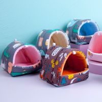 6 Designs Mini Animals Sleeping Bed Plush Hamster Nest Hammock Guinea Pig Squirrel Cage Hanging Winter Soft Warm Home Pet Nest Beds