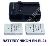 EN-EL24  ENEL24 แบตเตอรี่  แท่นชาร์จ  แบตเตอรี่พร้อมแท่นชาร์จสำหรับกล้องนิคอน Battery  Charger  Battery and Charger For Nikon Nikon 1 J5,DL18-50,DL24-85 BY BARRERM SHOP