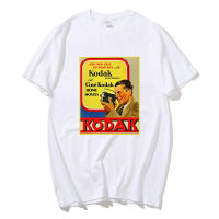 เสื้อยืดคอตตอน Kodak เสื้อยืดวินเทจสไตล์เกาหลีย้อนยุคญี่ปุ่นเสื้อยืดผู้ชายผ้าคอตตอนเสื้อยืดใหม่เสื้อสตรี