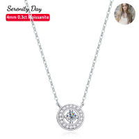 Serenity จริง D สี4มิลลิเมตร Moissanite จี้สร้อยคอสำหรับผู้หญิง S925แผ่นเงิน Pt950ไหปลาร้าโซ่เครื่องประดับ Fine