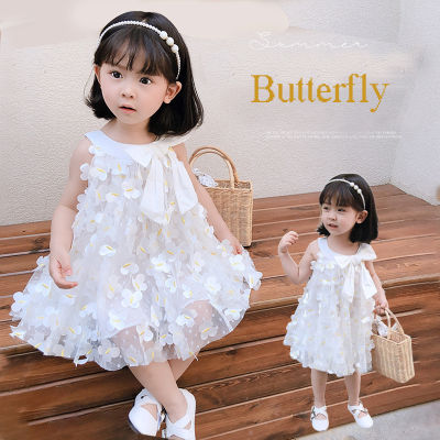 Baby Girls Butterfly Cake Dress Sleeveless Sundress Newborn Summer Mesh Fluffy Cool Skirt
