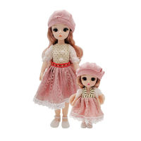 12 Inch BJD 16 Parent-child Dolls 30CM Makeup Princess Fashion Doll with Clothes Long Wig Cute Dress Up Diy Toys for Girls Gift