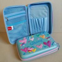 กล่องดินสอสมิกเกิ้ล EVA กระเป๋าดินสอ กล่องดินสอทรง smiggle hardtop pencil case 3d 3ดี ลาย หัวใจ สีฟ้า