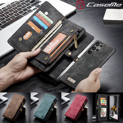 CaseMe Magnetic Leather Phone Case For Samsung Galaxy S22 Ultra S21 FE S20 Plus S10 S9 S8 Note 20 10 9 8 Wallet Card Cover Coque