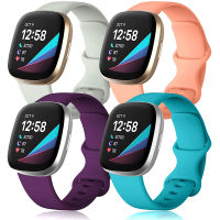 4แพ็คสายสำรองสำหรับFitbit Versa 3และFitbit Sense, Breathableกันน้ำสายรัดกีฬาสายรัดข้อมือสำหรับFitbit Sense/Versa 3 Smartwatch