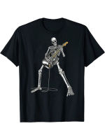 xixibeauty Happy Skeleton Guitar Guy Mens Casual Short Sleeve Crew Neck T-Shirt Mens Tee Outfits Summer Clothing