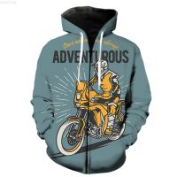 Cartoon Punk Style Motorcycle Mens Zipper Hoodie Spring Sweatshirts 3D Printed Funny Tops Hip Hop 2022 Hot Sale Cool Oversized Size:XS-5XL