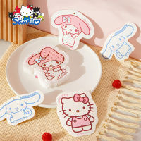 3Pcs Hello Sanrio Scouring Pad อะนิเมะการ์ตูนน่ารัก Cinnamoroll My Melody ห้องครัวทำความสะอาดจานฟองน้ำขัด