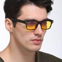 Small Sunglasses Yellow Lens Mens Brand Designer Outdoor Driving Eyewear Vintage Square Sun Glasses For Men Night Vision Goggles