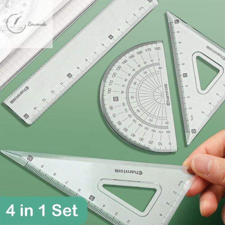 BOWENDA Drawing Ruler Straight Triangle Ruler Protractor Set Dividing ...