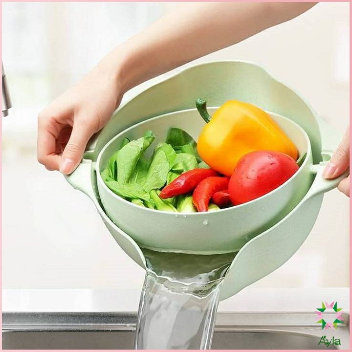 ayla-ชามใส่ล้างผัก-ผลไม้-ทรงกลม-กะละมังล้างผัก-ที่ล้างผัก-fruit-and-vegetables-washer