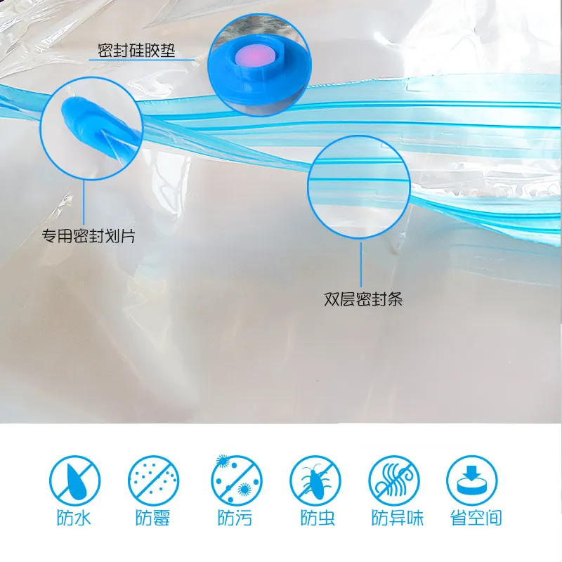 Convenient Vacuum Bag Storage Home Organizer Transparent Clothes