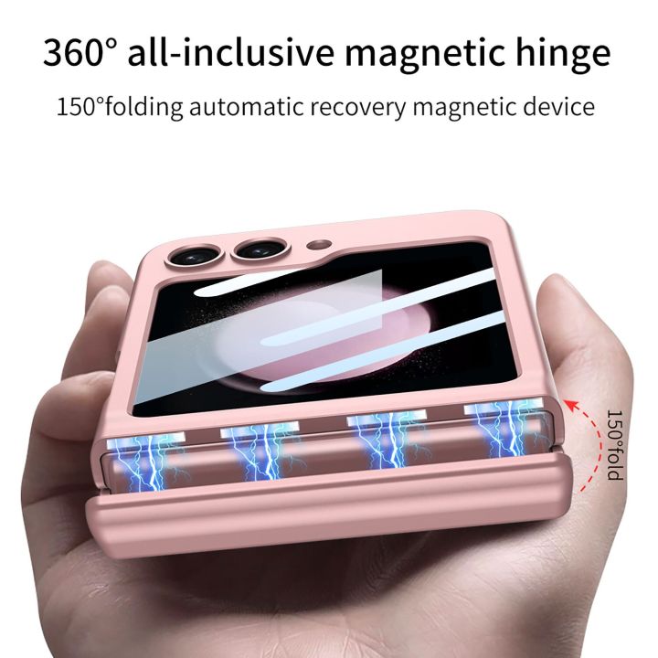 for-samsung-galaxy-z-flip-5-all-inclusive-magnetic-hinge-case-ultra-thin-shell-and-membrane-integrated-anti-drop-phone-cover-phone-cases