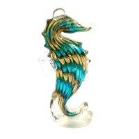 Hand Blown Glass Seahorse Figurines Crystal Animal Craft Collection Showpiece Glass Sculpture Home Office Fish Tank Decoration Decorative Accessories