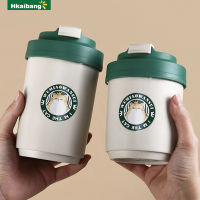 Hkiabang  ถ้วยกาแฟสแตนเลส304 พร้อมส่ง ถ้วยกาแฟพร้อมฝาปิด เก็บอุณหภูมิได้นาน เก็บความร้อน-เย็น CNN-973 น่ารัก