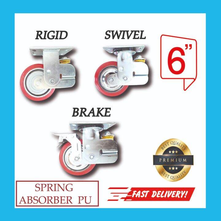 6'' (150) EXTRA HEAVY DUTY SPRING ABSORBER KOREAN PU ON CAST IRON ...